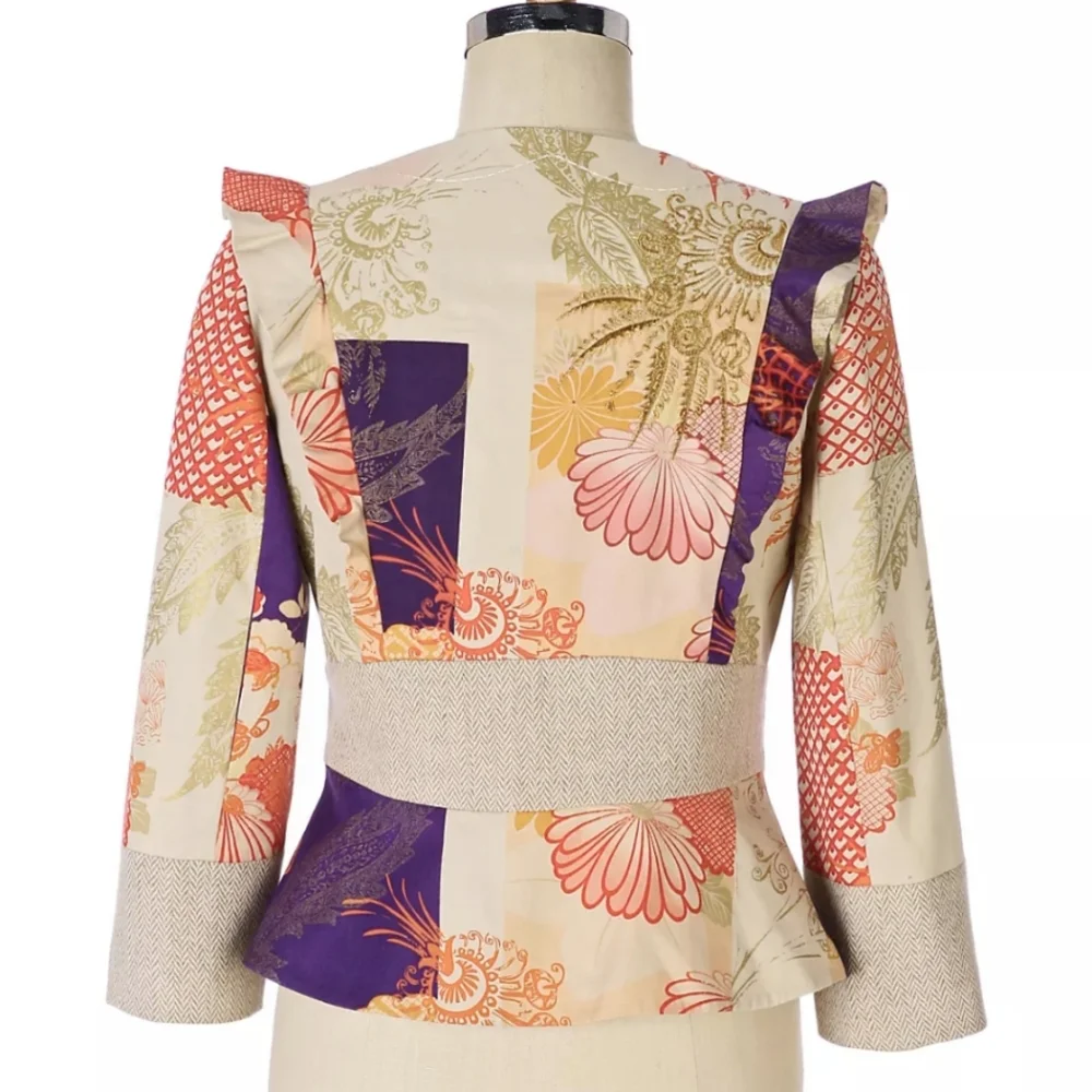 Anthropologie Elevenses Patchwork Iced Juniper Blazer Jacket Size 8 - Picture 2 of 16